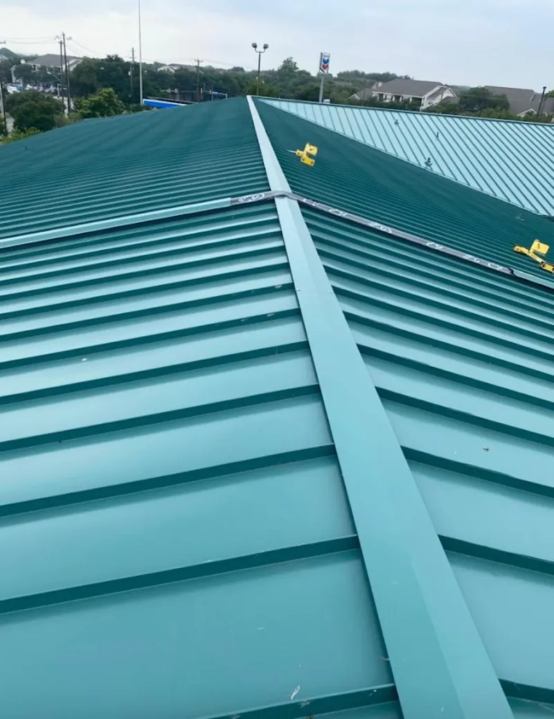 Green commercial metal roof ridge and valley for Metal Roof Repair in Alsip